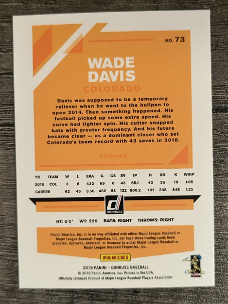 2019 Donruss #73 Wade Davis