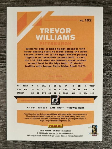 2019 Donruss #102 Trevor Williams