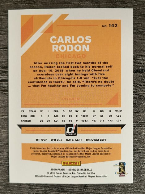 2019 Donruss #142 Carlos Rodon