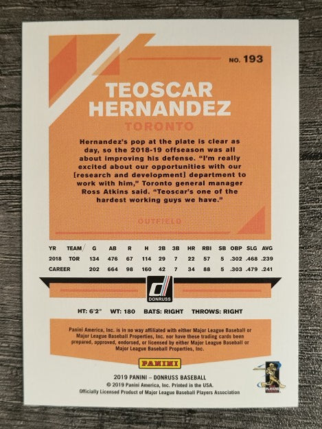 2019 Donruss #193 Teoscar Hernandez
