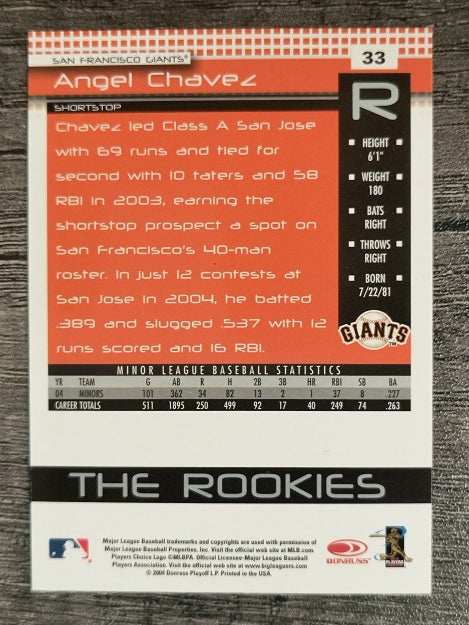2005 Donruss Rookies #33 Angel Chavez