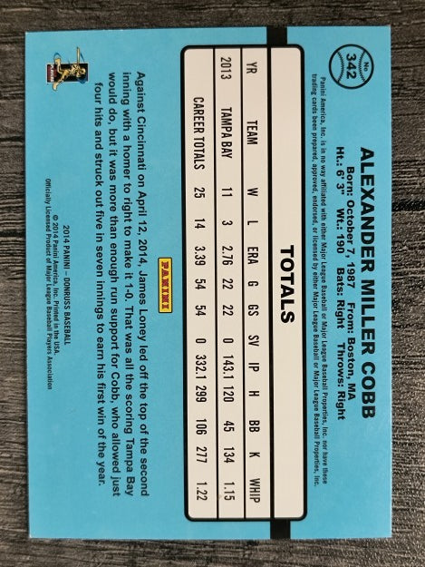 2014 Donruss #342 Alex Cobb