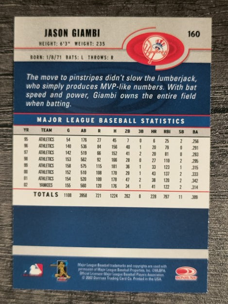 2003 Donruss #160 Jason Giambi