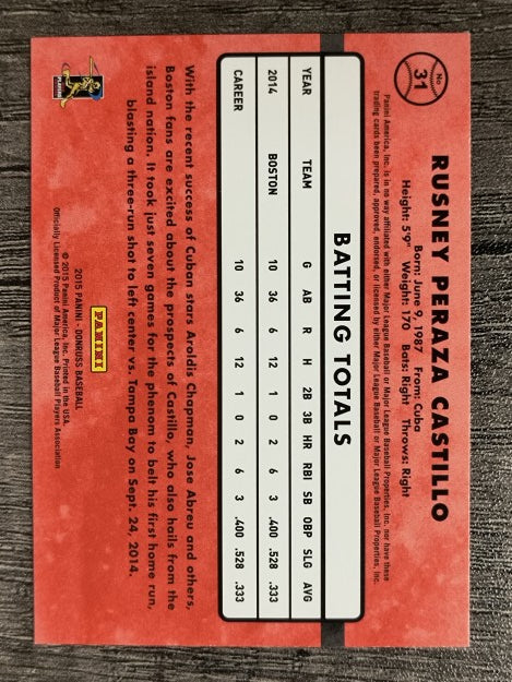 2015 Donruss #31 Rusney Castillo RC