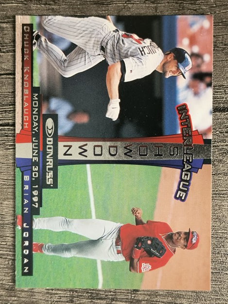 1997 Donruss #444 C.Knoblauch/B.Jordan IS
