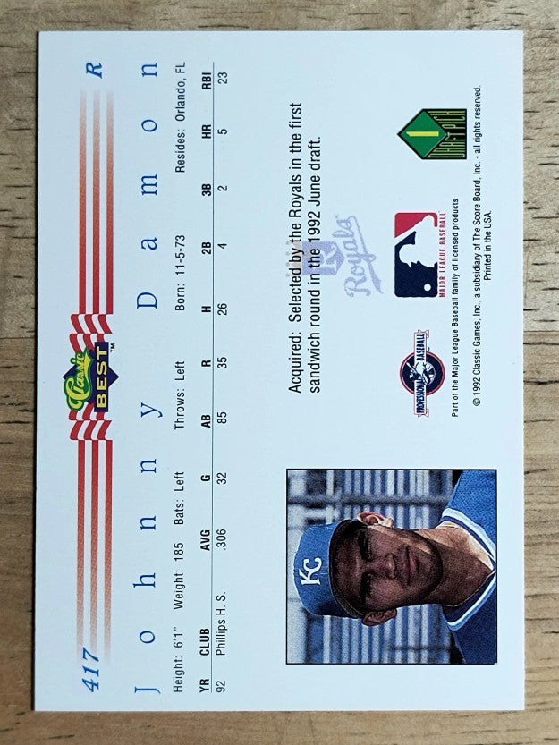 1992 Classic/Best #417 Johnny Damon