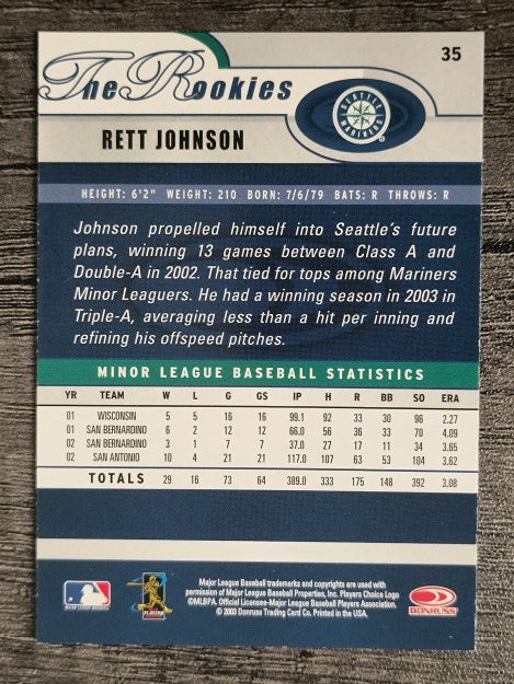2003 Donruss Rookies #35 Rett Johnson RC