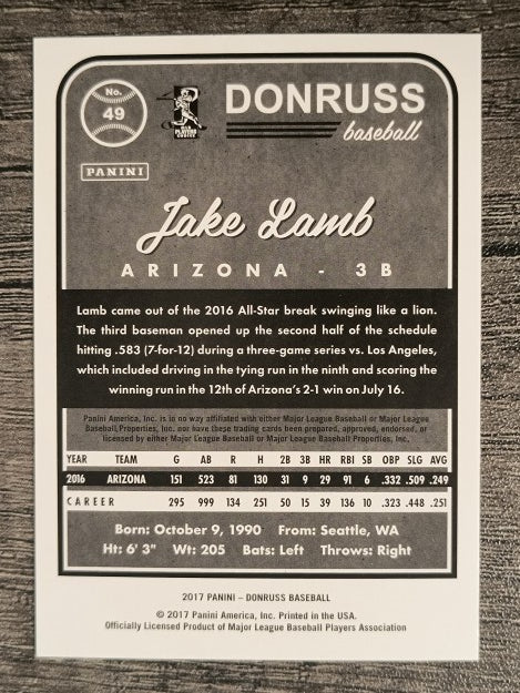 2017 Donruss #49 Jake Lamb