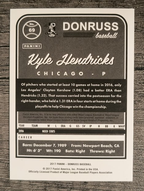2017 Donruss #69 Kyle Hendricks