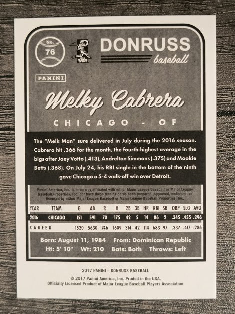 2017 Donruss #76 Melky Cabrera