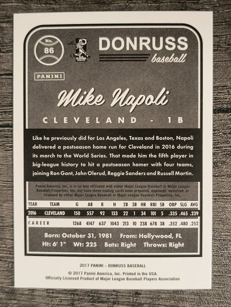 2017 Donruss #86 Mike Napoli