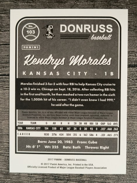 2017 Donruss #103 Kendrys Morales