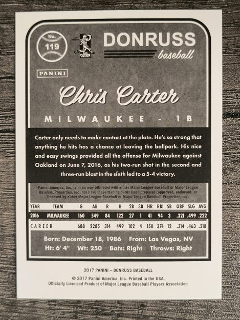 2017 Donruss #119 Chris Carter