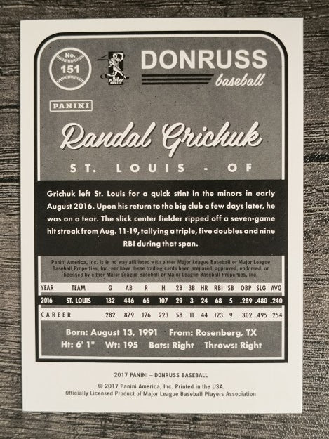 2017 Donruss #151 Randal Grichuk
