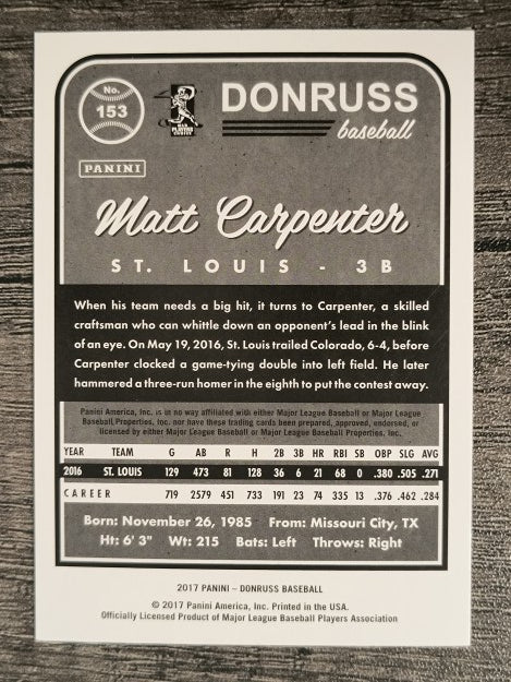 2017 Donruss #153 Matt Carpenter