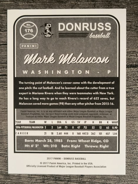 2017 Donruss #176 Mark Melancon