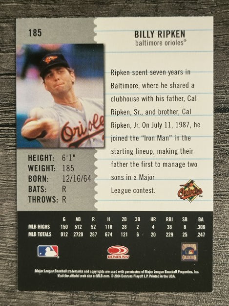 2005 Leaf Century #185 Billy Ripken