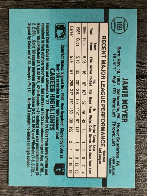1988 Donruss #169 Jamie Moyer