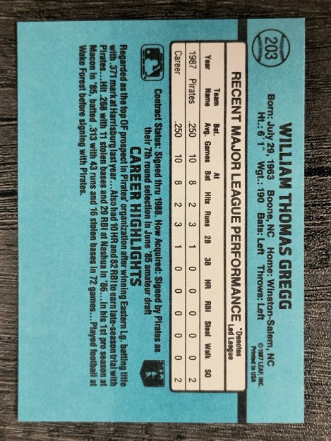 1988 Donruss #203 Tommy Gregg