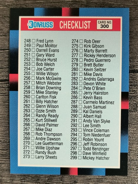 1988 Donruss #300A Checklist 248-357