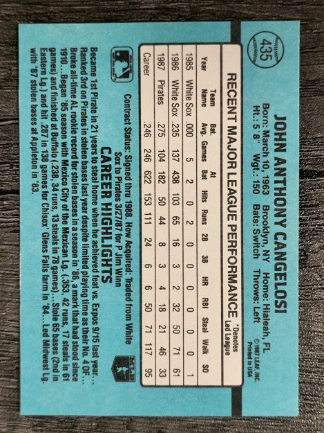 1988 Donruss #435 John Cangelosi