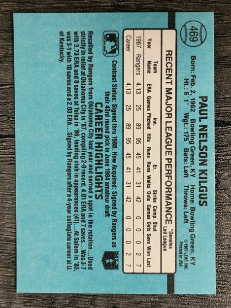 1988 Donruss #469 Paul Kilgus
