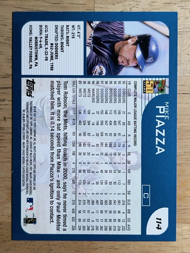 2001 Topps Opening Day #114 Mike Piazza