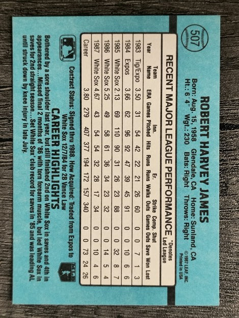 1988 Donruss #507 Bob James
