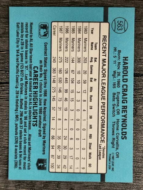 1988 Donruss #563 Harold Reynolds