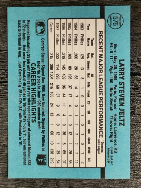 1988 Donruss #576 Steve Jeltz