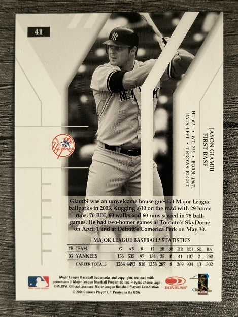 2004 Donruss Elite Extra Edition #41 Jason Giambi