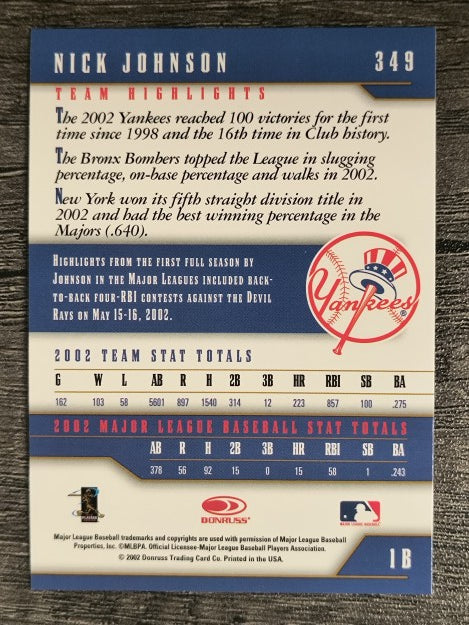 2003 Donruss Team Heroes #349 Nick Johnson