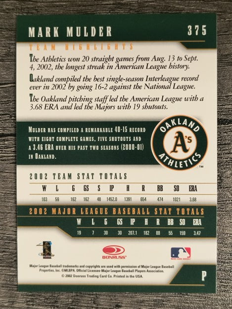 2003 Donruss Team Heroes #375 Mark Mulder