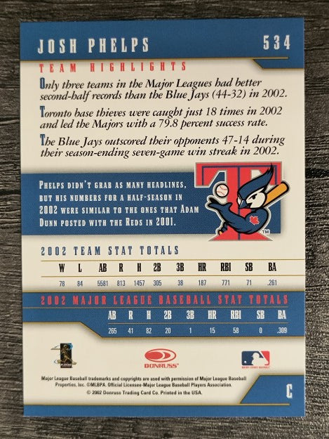 2003 Donruss Team Heroes #534 Josh Phelps