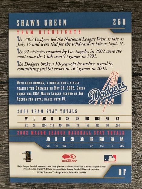 2003 Donruss Team Heroes Glossy #260 Shawn Green