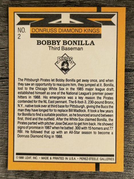 1989 Donruss #2 Bobby Bonilla DK