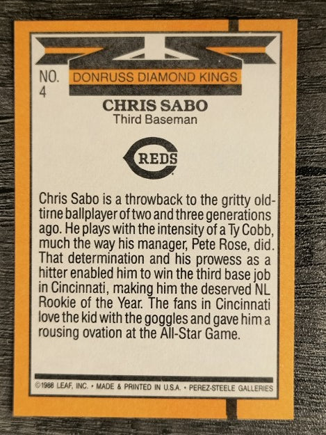 1989 Donruss #4 Chris Sabo DK