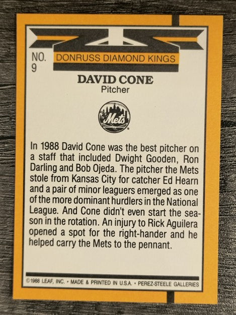 1989 Donruss #9 David Cone DK