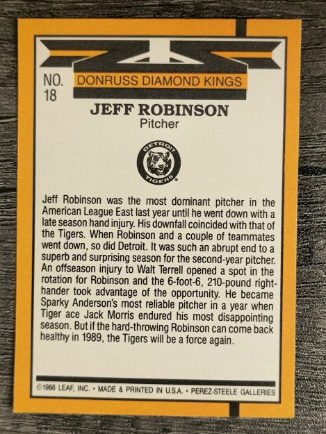 1989 Donruss #18 Jeff M. Robinson DK