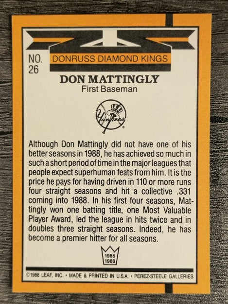 1989 Donruss #26 Don Mattingly DK