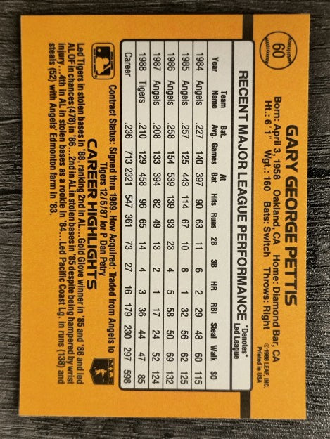 1989 Donruss #60 Gary Pettis