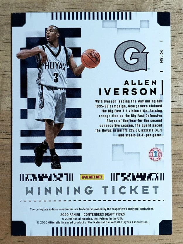2020-21 Panini Contenders Draft Picks Winning Tickets #36 Allen Iverson