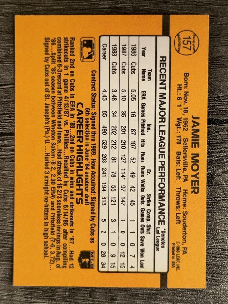 1989 Donruss #157 Jamie Moyer