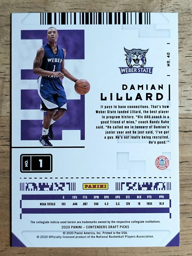 2020-21 Panini Contenders Draft Picks #40 Damian Lillard