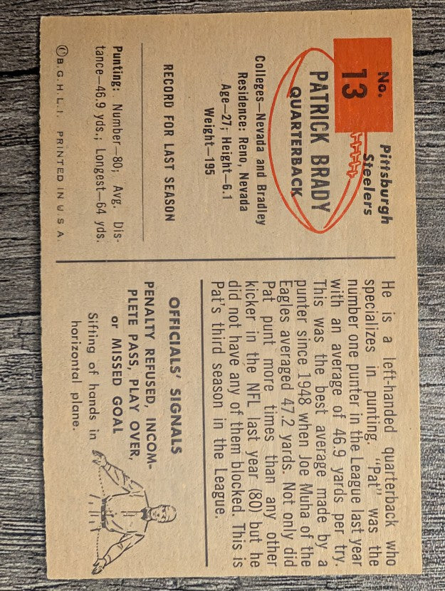 1954 Bowman #13 Pat Brady (EXMT)