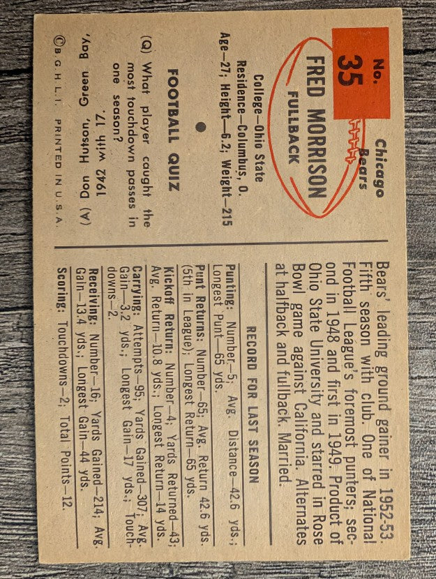1954 Bowman #35 Fred Morrison (EX)