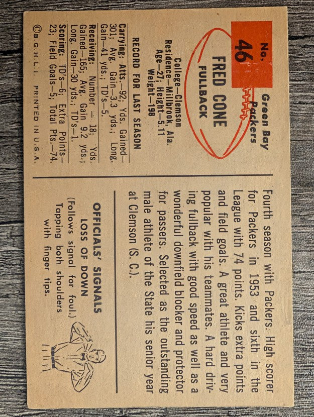 1954 Bowman #46 Fred Cone (VGEX)