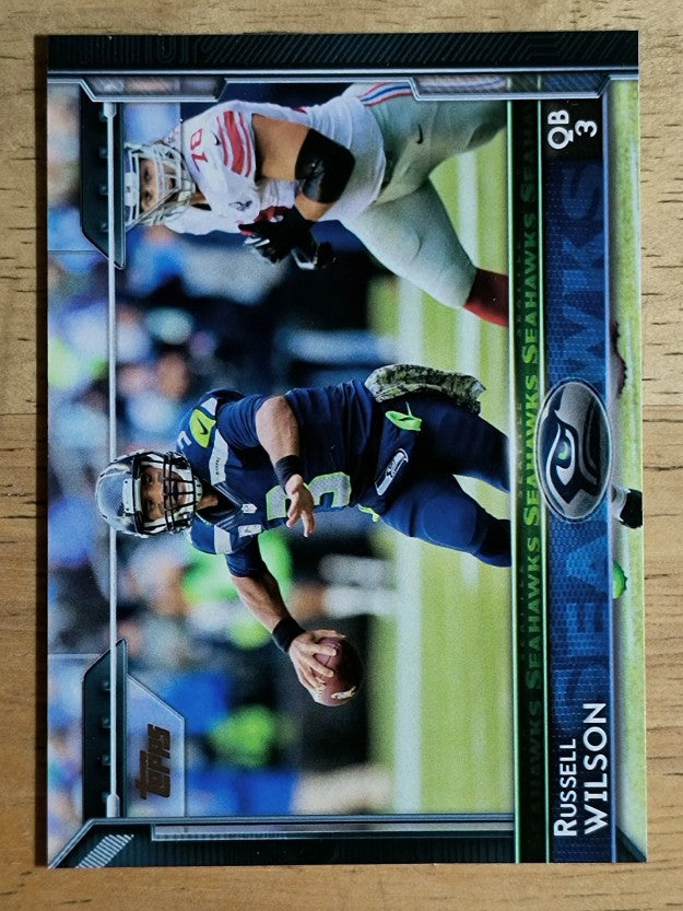 2015 Topps #235A Russell Wilson/blue jersey