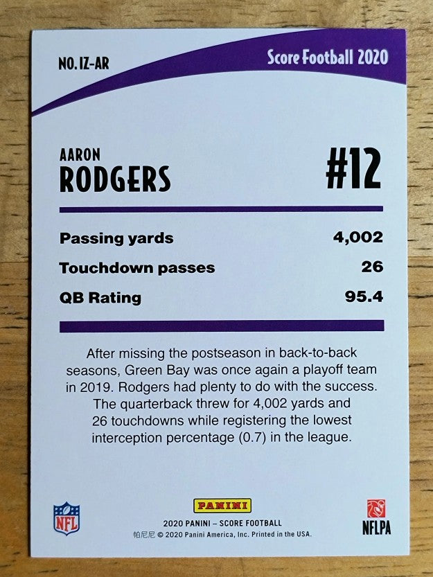 2020 Score In the Zone #13 Aaron Rodgers