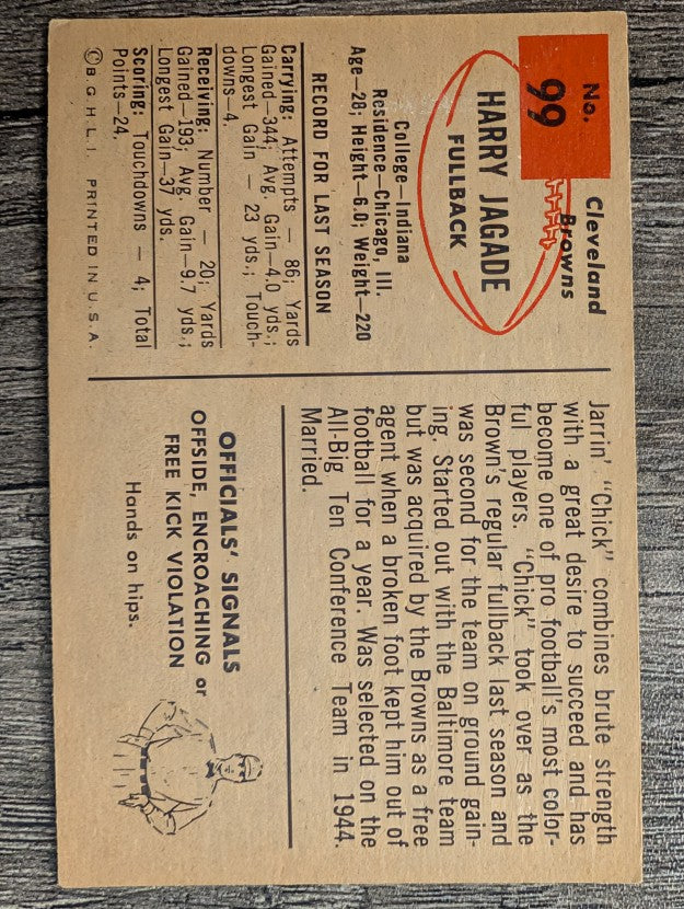 1954 Bowman #99 Chick Jagade (VGEX)